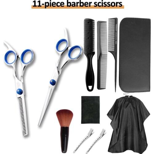 Hair Cutting Scissors Set Professional Hairdressing Hair Barber Thinning Barbershop Scissors Kit Salon Comb Clips Cape for Home
