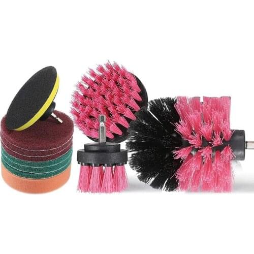 GTBL 11Pcs Electric Drill Brush Set,2/3.5/4 Inch Cordless Electric Drill Cleaning Brush Polishing Sponge Polishing Disc