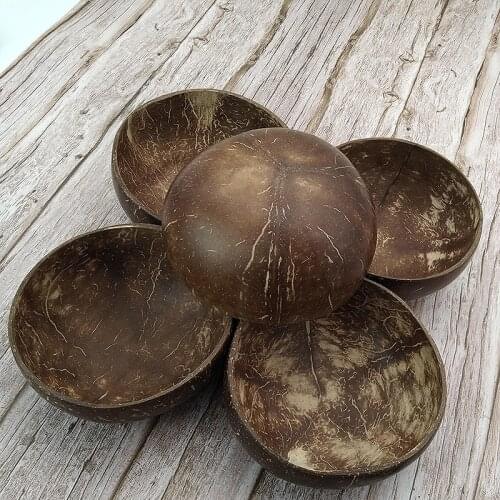 Natural coconut bowls Household tableware bowls spoons forks fruit desserts noodle soup porridge bowls Exquisite handicrafts