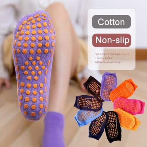 New Adult Comfortable Wear Non Slip Sports Yoga Socks Foot Massage Baby Children Cotton Anti Skid Floor Socks Trampoline Socks