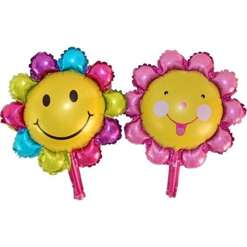 New arrival Mini Color sunflower Foil balloons wedding party children birthday bar decoration balloon wholesale