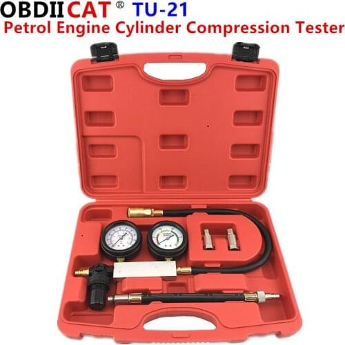 OBDIICAT BDIICAT TU-21 Petrol Engine Cylinder Leak Down Tester Compression Tester With Case Test More Accurately