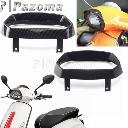 ABS Black/Carbon Motorcycle Headlight Bezel Trim Cover For VESPA 150 Sprint Headlamp Guard 2017 2018 2019 2020