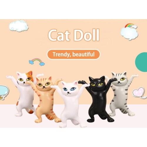 Cat Pen Holder Black Cat Without Coffin Bracket Kids Funny Cat Pen Holder Kids Adult Doll Toy Gift Weightlifting Cat Pen Holders