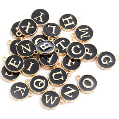 26Pcs Pendants Alphabet Letter DIY Mini A-Z Alloy Letter Charms Pendant for Necklace Jewelry Making Accessories
