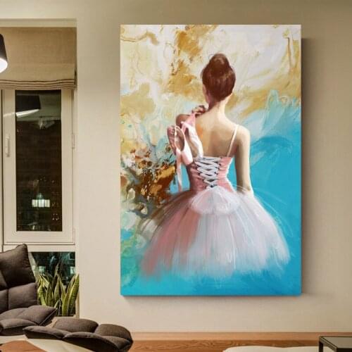 RELIABLI Girl Ballerina Portrait Pictures Canvas Paintings Wall Art Posters And Prints For Decorative Living Room Home No Frame