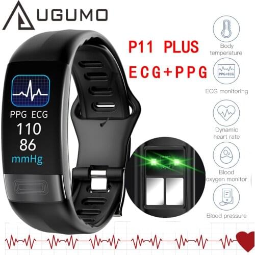 UGUMO P11 Plus ECG PPG Smart Band Watch Body Temperature Heart Rate Blood Pressure Oxygen Bracelet IP67 Waterproof Sport Fitness