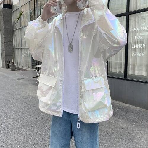 Thin Couple Summer Sun Protection Coat Windbreaker Mens Long-sleeved Breathable Lightweight Anti-UV Sun Protection Clothing