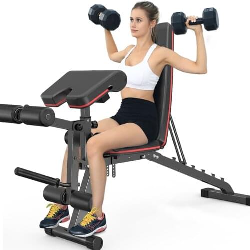 Training 6 In 1 Gym Bench Multifunctional Supine Board Foldable Abdominal Machine Bodybuilding Home Fitness Equipments