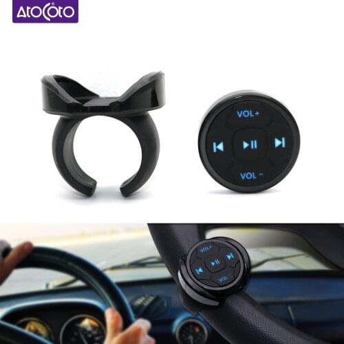 Universal Car Bluetooth Motorcycle Bike Steering Wheel Wireless Remote Control MP3 Music Play for Android IOS Phone Car Kit