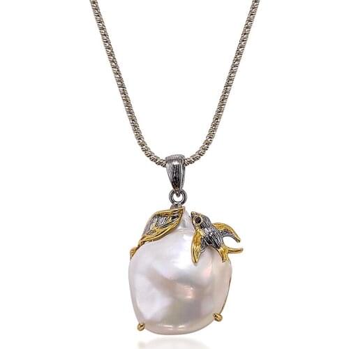Bao wa high-end jewelry Italian handicraft baroque natural pearl jewelry creative design S925 silver pearl pendant