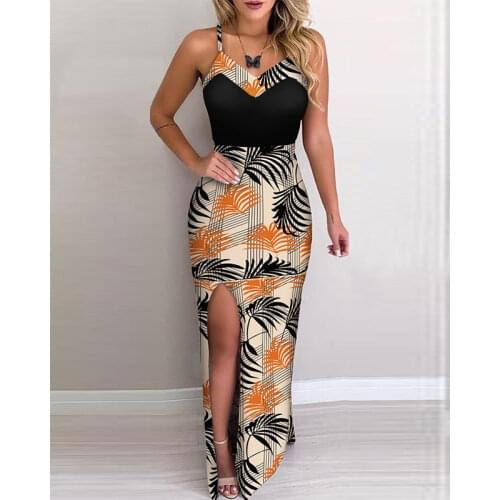 Evening Long Dress Women Summer Party Elegant Sexy Color Contrast Patchwork Ruffles Inclined Shoulder Mujer De Moda Vestidos