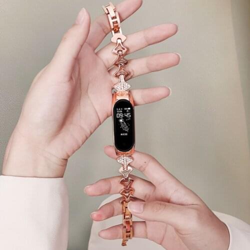 Strap For Xiaomi Mi Band 5 4 3 6 Stainless Metal Opaska Correa Mi Bend 4 Miband 5 Wristbands Bracelet Global Version NFC