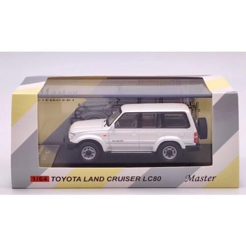 1/64 For To~ta Land Cruiser LC80 Diecast Models Collection Toys Car Left Cab Master White