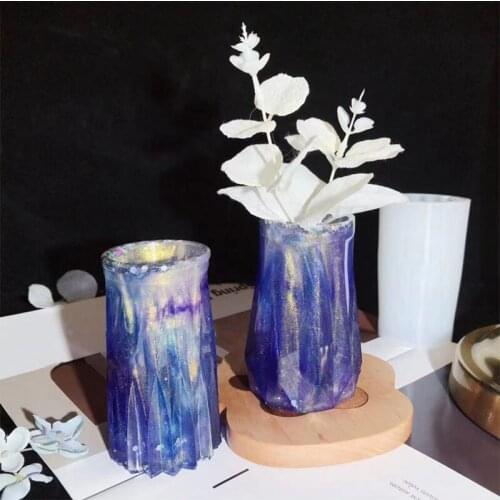 1PC Crafts Silicone Mold Vase DIY Crystal Epoxy Resin Mold Flowerpot Home Decoration Casting Tools