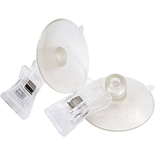 2 PCS 47mm Clear Plastic Wall Suction Cup Clip Clamp