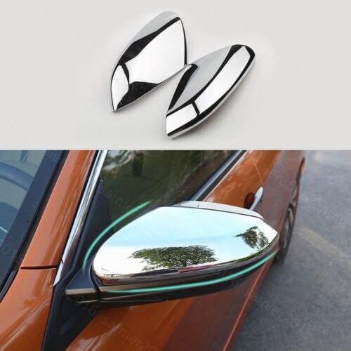 2pcs Chrome Fit For Honda Civic 16-2017 Door Side Rearview Mirror Cup Cover Trim