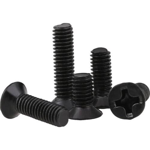 30pcs M3 countersunk head screws cross mechanical screw furniture decorative bolts black 4mm-16mm length