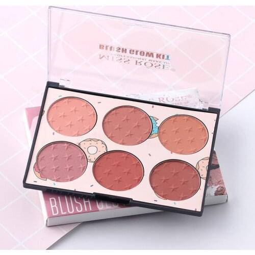 6 Colors Makeup Blush Palette Face Contour Cheek Blusher Matte Highlighter Bronzer Palette Paleta De Blush Powder Pallete Makeup