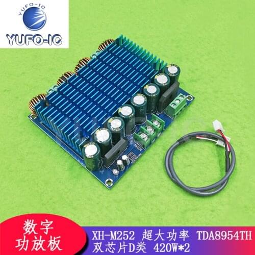 Free Ship 1pcs XH-M252 Ultra-High-Power TDA8954TH Two-Class D Digital Power Amplifier Board Audio Amplifier Board 420w * 2