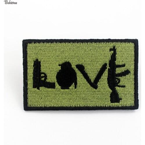 Combat Gun Military Patch with Hook Loop Army Green Badge Embroidered Armband Stickers For Backpack Clothing Decoration