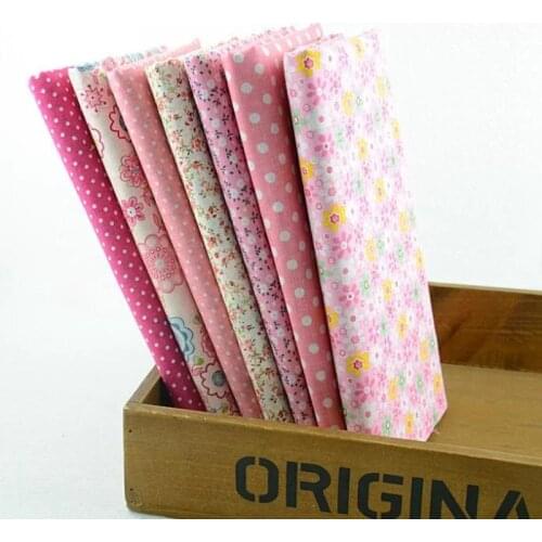 Booksew 7 Pieces 50CMX50CM "Pink Girl" Basic Quality Cotton Fabric Bundle For Sewing Patchwork Quilting Tilda Cloth