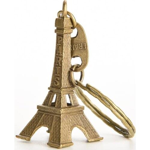 2 Pcs Retro Bronze Eiffel Tower Keychain Paris Tour Keychain Key Chain Key Ring Decoration Key Gift Souvenirs