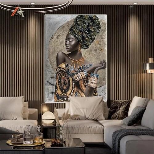 Black African women graffiti art posters and prints abstract African girls wall art drawings wall decoration