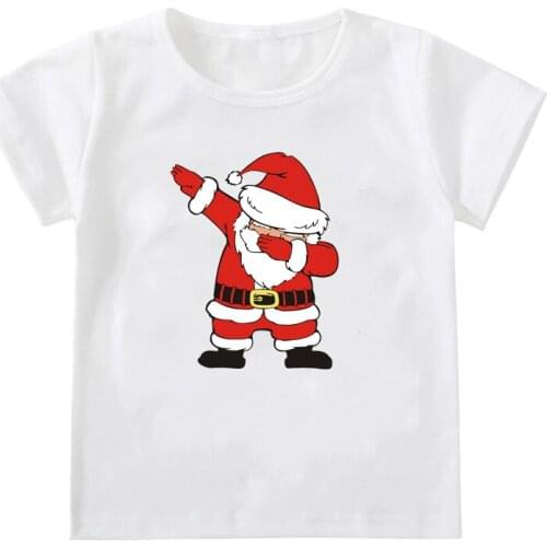 Kids Girls Boys Funny Christmas T-shirts Clothes Baby Dance Santa Claus T Shirt Children Clothing Tops Tshirt T-shirt White Tees