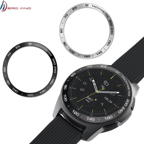For Gear S3 Frontier / S2 Classic Accessories Bezel Ring Adhesive Cover Anti Scratch Metal for Samsung Galaxy Watch 46mm 42mm
