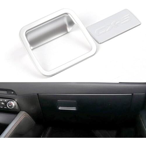Chrome For MAZDA CX-5 CX5 CX 5 2017 2018 2019 Copilot Stroage Glove Box Handle Frame Cover Protection Trim Sticker