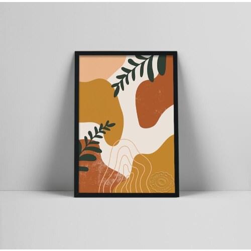 Random Shapes Art Print | Minimal Abstract Wall Art | Blobs Of Color Poster | Leaves Pattern Print | Prall Art | Eucalypower Bas
