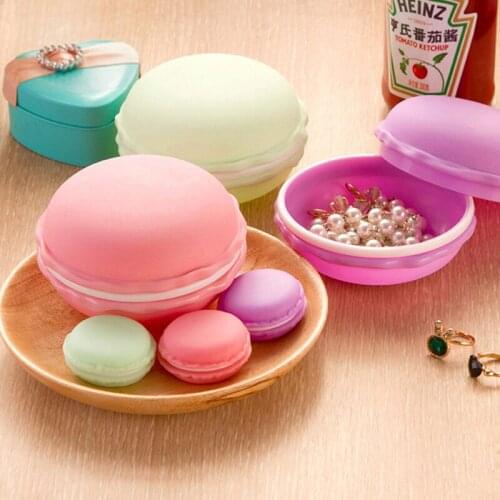 Ins Jewelry Earrings Storage Box Round Rings Necklace Beads Holder Case Portable Dessert-shape Ear Plug Wire Organizer Container