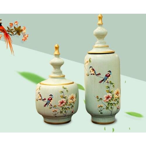 European-style Ceramic Storage Tank Home Decoration Decoration Dried Fruit Storage Tank Porch Wine Cabinet TV Cabinet Decoration