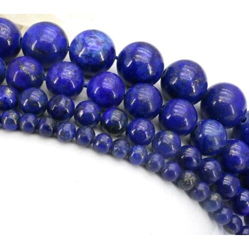 Lapis lazuli round loose beads 4/6/8/10mm size optional 15 inch DIY wholesale hot fit jewelry making handmade design