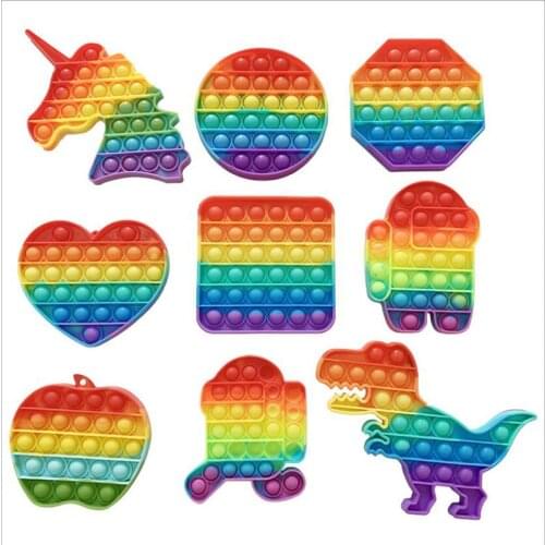 Hot Fidget Reliver Stress Toy Rainbow Push Bubble Antistress Toys Adults & Children Sensory Toys to Relieve Autism Free Shipping