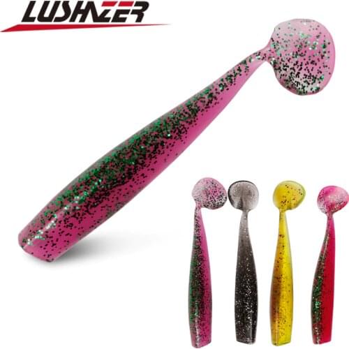 LUSHAZER 4pcs/lot Fishing Soft Lure 8g 11cm Soft Bait Wobblers Fishing Lures Silicone Double Color pesca Bass baits