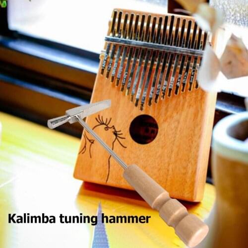For All Size Kalimba Wooden Long Handle Metal Thumb Piano Tuning Hammer Portable Wood Silver Yellow Strong Durable Tuner