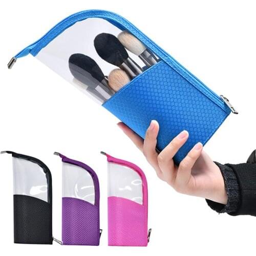 Fashion Half Transparent Cosmetic Bag Women TPU Waterproof Makeup Pouch Cosmetics Handbag Neceser Mujer Kosmetyczka Make Up Bag