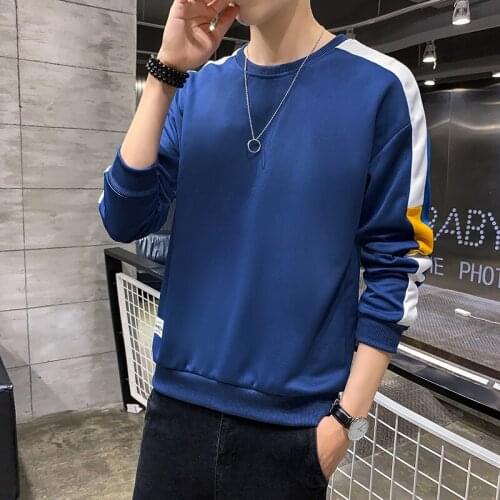 Mens Hoodies Blue New Couple Sweater Round Neck Clothing College Tidal Current 2021 Solid Color Lovers Leisure White