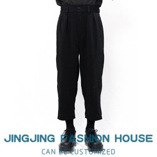 S-6XL!!2021 Mens Casual Pants Nine Cent Pants Simple Classic Black Harlem Pants