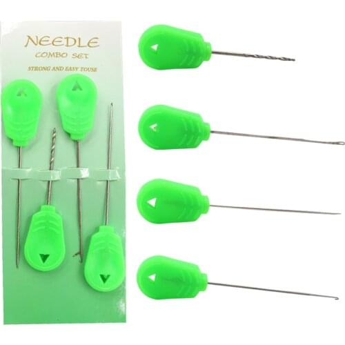 4pcs Baiting Needle Set Hook Drill Boilie Bait Carp Fishing Terminal Tackle Pesca Iscas Fishing Tools Stop/Gated/Puller Needles