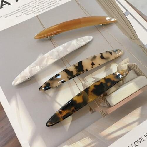 Haimekang Korea ins Hair Clip Retro Slender Spring Clip Word Bangs Hairpin Women Fashion Girl Barrette Hair Accessories