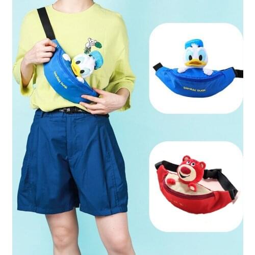 Disney Cartoon 3D Donald Duck Plush Doll Running Bag Oxford Cloth Student Shoulder Bag Cute Fashion Messenger Bag Female