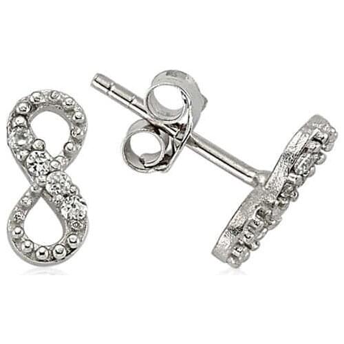 Tevuli 925 Sterling Silver Studded Eternity Earrings