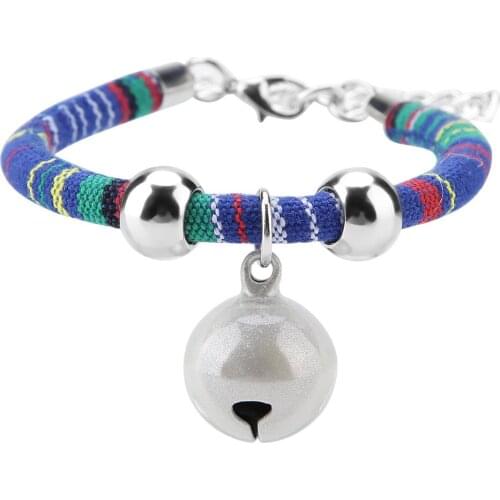Cat Collar National Style Pets Necklace Accessory Kitten Supply Cat Bell Collar w/ Extension Chain