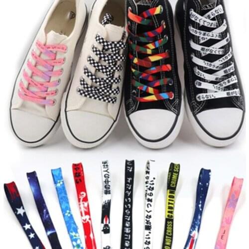 Colorful Shoelace Letters Japanese Skull Head Shoe Laces Suitable For Sports Shoelaces Gift 100cm/120cm/140cm/160cm