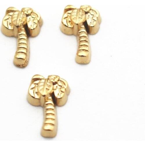 Hot selling 10pcs/lot coconut tree Floating Charms Fit Living Glass Floating Lockets Bracelet DIY Charms Jewelry Accessory