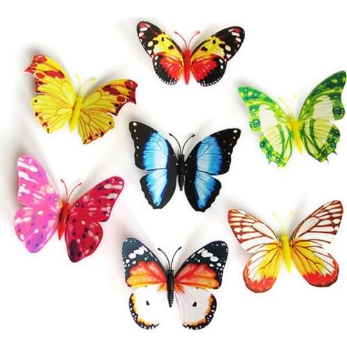 10Pcs/Lot Luminous Colorful Butterfly On Sticks Garden Vase Craft Home Garden Yard Lawn Balcony Flowerpot Plant Art Decoration