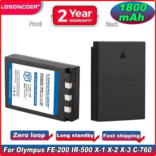 1800mAh Li-10B Li-12B For OLYMPUS U300 U400 U410 C760 C765 C70 C7000 C770 U500 U600 U800 U810 U1000 400 500 Battery C-60 Zoom